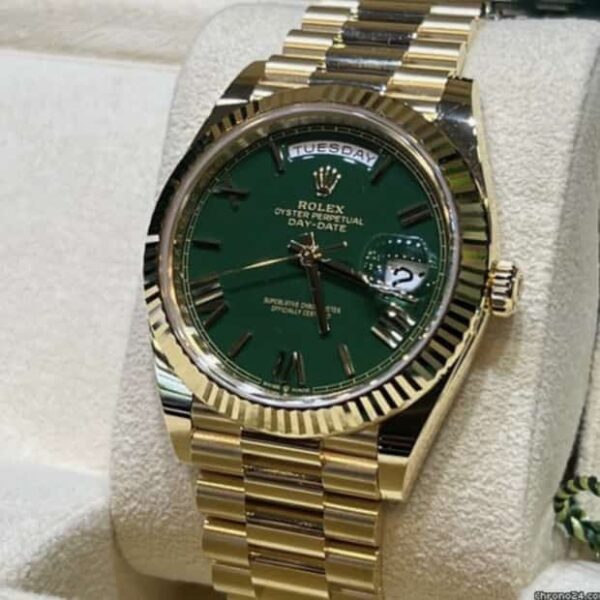 Rolex Day-Date 40 Yellow Gold Green dial Swiss ETA Machinery Mens Watch - Image 5