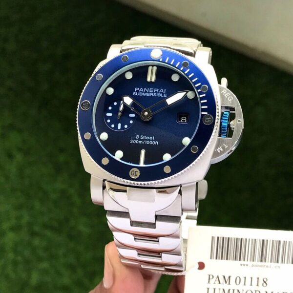 Panerai Submersible Stainless Steel Blue Swiss Automatic Men’s Watch - Image 3