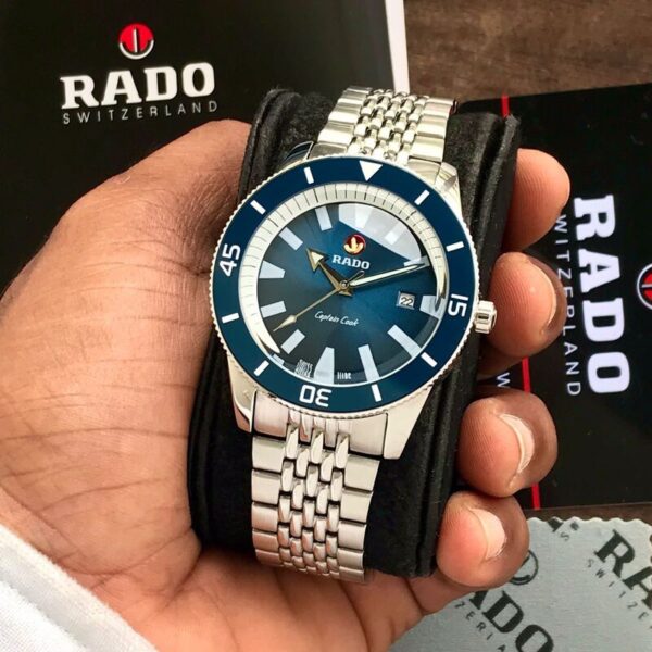 Rado Captain Cook Stainless Steel Silver Blue Dial Mens Automatic Watch