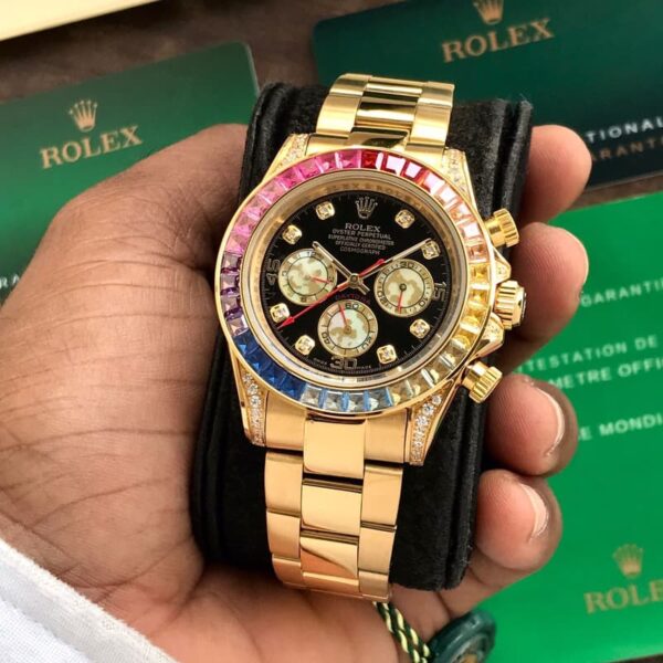 Rolex Rainbow Daytona Gold Tone Automatic Japanese Master Quality Men’s Watch