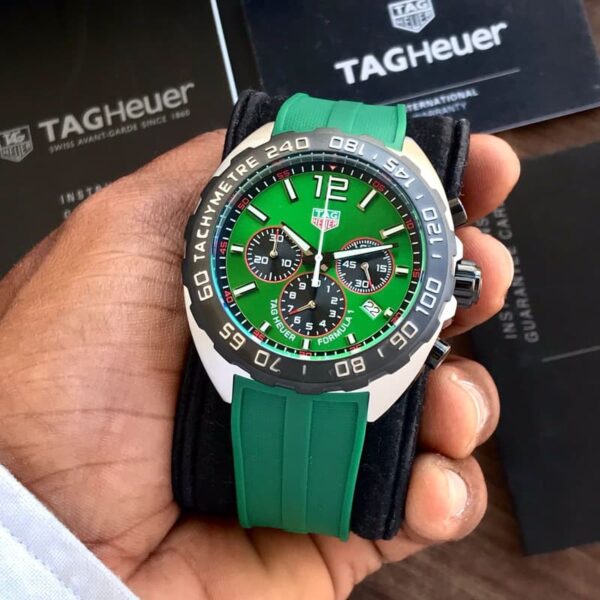 Tag Heuer Formula 1 Green Stainless Steel Japanese Quality Quartz Chronograph Master Quality Men’s Watch