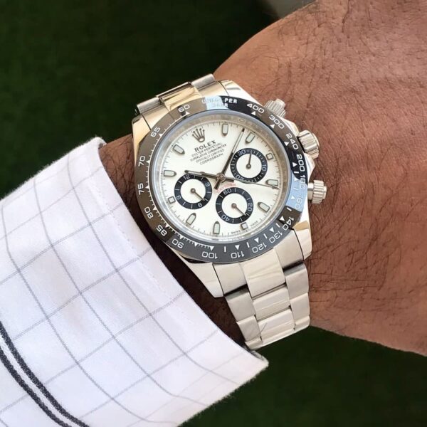 Rolex Daytona Panda Stainless Steel White Dial Japanese Master Quality Automatic Men’s Watch - Image 9