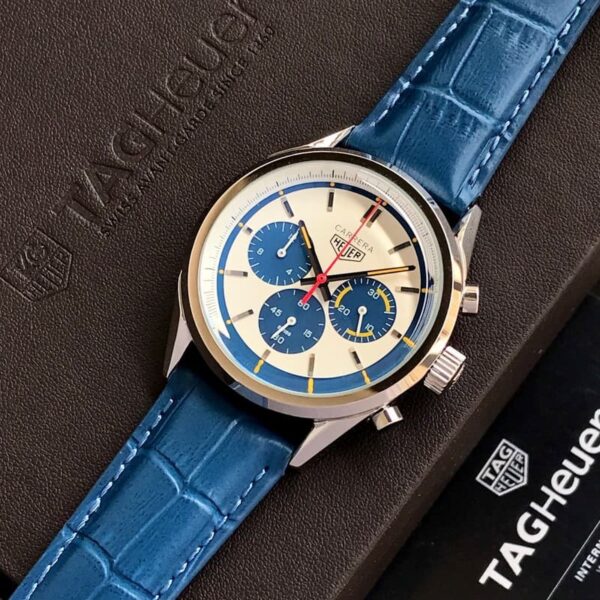 Tag Heuer Grand Carrera Blue Leather Strap Japanese Master Quality Men’s Watch - Image 2