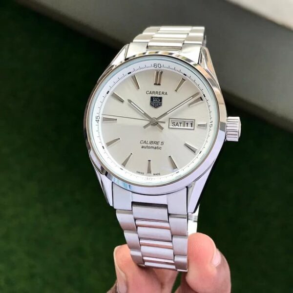 Tag Heuer Calibre 5 Stainless Steel White Dial Automatic Master Quality Mens Watch - Image 3