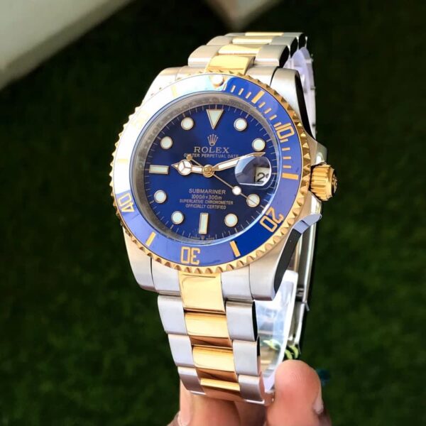 Rolex Submariner Two Tone Blue Dial Japanese Master Quality Automatic Men’s Watch - Image 10