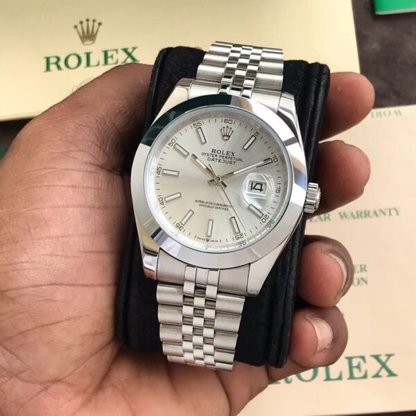 Rolex Date Just 41 Stainless Steel Silver Tone White Dial Japanese Automatic Master Quality Men’s Watch