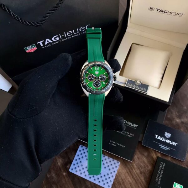 Tag Heuer Formula 1 Green Stainless Steel Japanese Quality Quartz Chronograph Master Quality Men’s Watch - Image 10