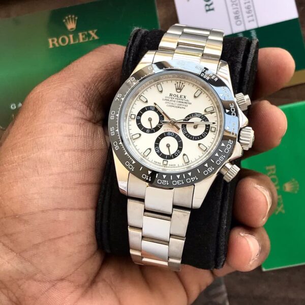 Rolex Daytona Panda Stainless Steel White Dial Japanese Master Quality Automatic Men’s Watch