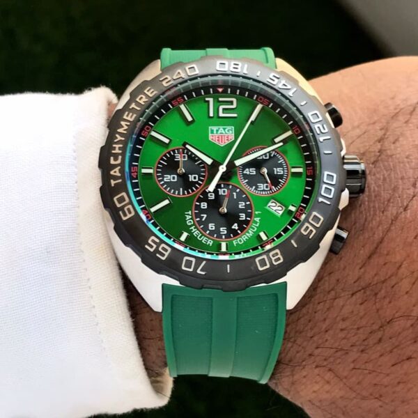 Tag Heuer Formula 1 Green Stainless Steel Japanese Quality Quartz Chronograph Master Quality Men’s Watch - Image 5