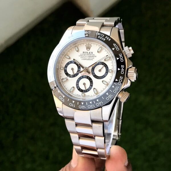 Rolex Daytona Panda Stainless Steel White Dial Japanese Master Quality Automatic Men’s Watch - Image 4