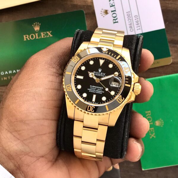 Rolex Submariner Stainless Steel Full Gold & Black Dial Japanese Automatic Master Quality Men’s Watch