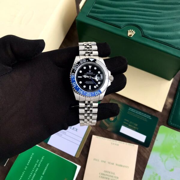 Rolex GMT Matser || Batman Limited Edition Silver Blue Japanese Automatic Master Quality Mens Watch - Image 9