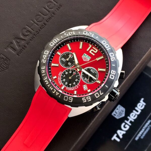 Tag Heuer Formula 1 Red Stainless Steel Japanese Quality Quartz Chronograph Master Quality Men’s Watch - Image 3