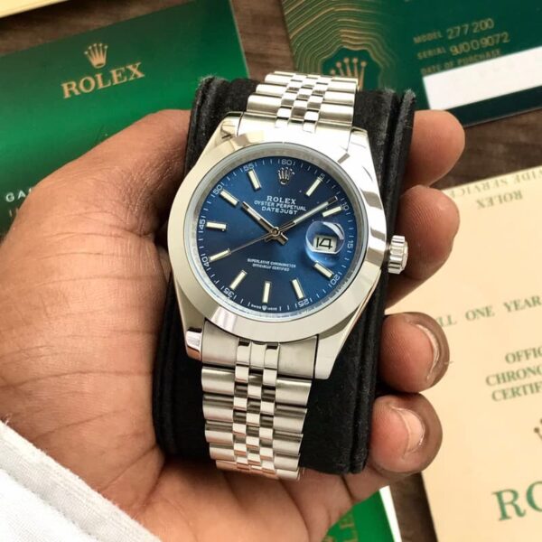 Rolex Date Just 41 Stainless Steel Silver Tone Blue Dial Japanese Automatic Master Quality Men’s Watch