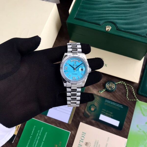 Rolex Day Date Stainless Steel Sky Blue Dial Japanese Automatic Master Quality Men’s Watch - Image 5