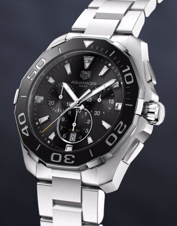 Tag Heuer Aquaracer Stainless Steel Black Dial Master Quality Mens Watch - Image 2