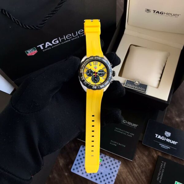 Tag Heuer Formula 1 Yellow Stainless Steel Japanese Quality Quartz Chronograph Master Quality Men’s Watch - Image 9