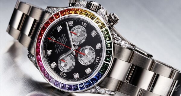 Rolex Daytona Rainbow Stainless Steel Japanese Automatic Mens Watch - Image 2