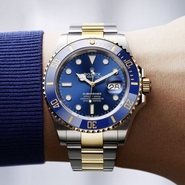 Rolex Submariner Two Tone Blue Dial Japanese Master Quality Automatic Men’s Watch - Image 9