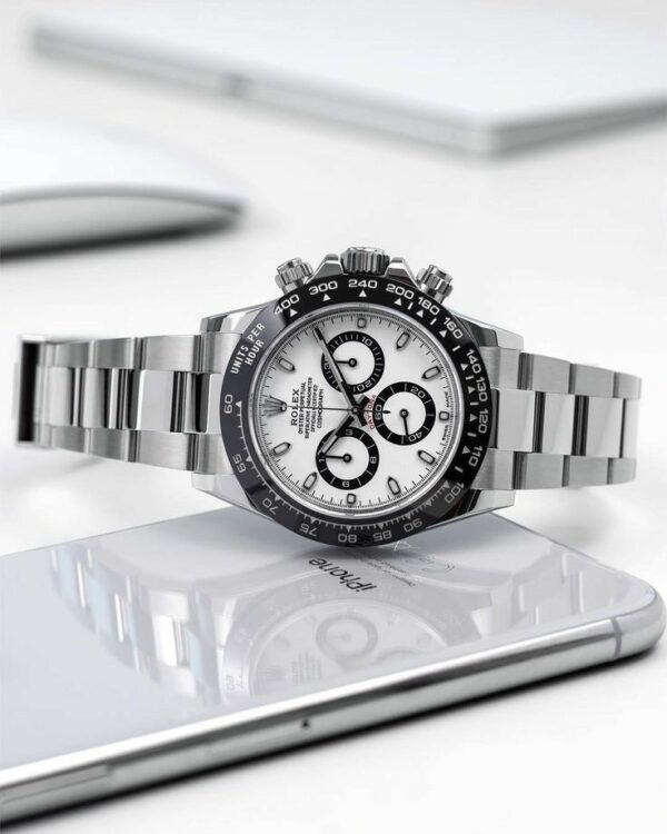 Rolex Daytona Panda Stainless Steel White Dial Japanese Master Quality Automatic Men’s Watch - Image 2