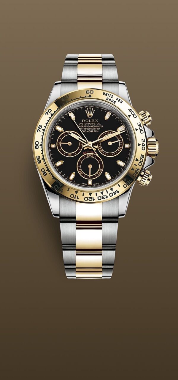 Rolex Daytona Panda Stainless Steel Gold & Black Dial Japanese Master Quality Automatic Men’s Watch - Image 7