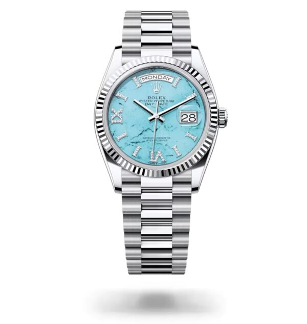 Rolex Day Date Stainless Steel Sky Blue Dial Japanese Automatic Master Quality Men’s Watch - Image 2