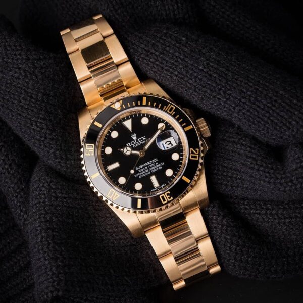 Rolex Submariner Stainless Steel Full Gold & Black Dial Japanese Automatic Master Quality Men’s Watch - Image 7