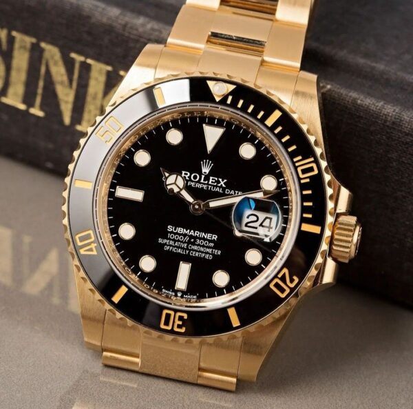 Rolex Submariner Stainless Steel Full Gold & Black Dial Japanese Automatic Master Quality Men’s Watch - Image 4