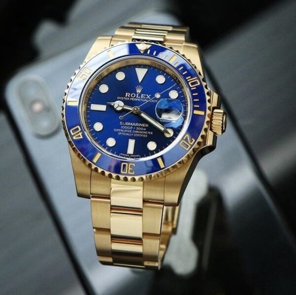 Rolex Submariner Full Gold & Blue Dial Japanese Master Quality Automatic Men’s Watch - Image 2