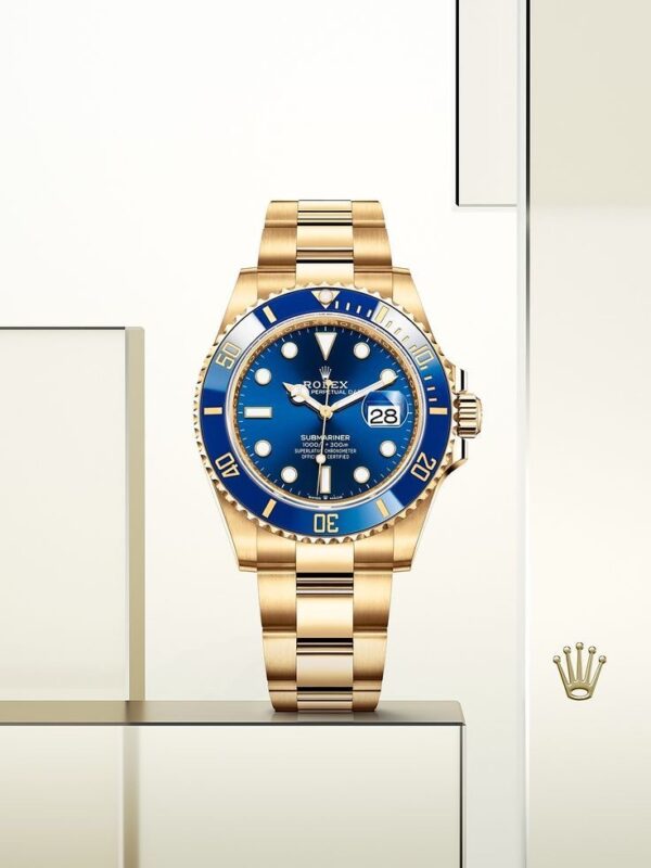 Rolex Submariner Full Gold & Blue Dial Japanese Master Quality Automatic Men’s Watch - Image 3