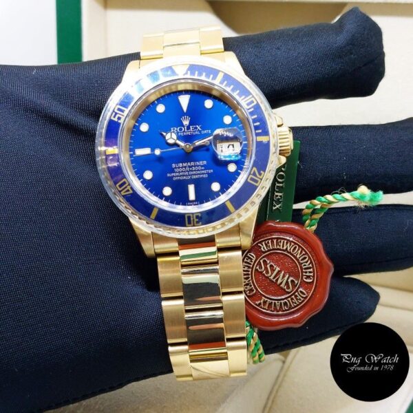 Rolex Submariner Full Gold & Blue Dial Japanese Master Quality Automatic Men’s Watch - Image 7