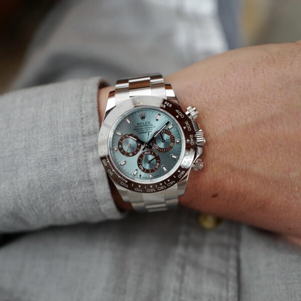 Rolex Daytona Cosmograph Stainless Steel Sky Blue Dial Japanese Master Quality Mens Watch - Image 10