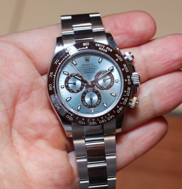 Rolex Daytona Cosmograph Stainless Steel Sky Blue Dial Japanese Master Quality Mens Watch - Image 5