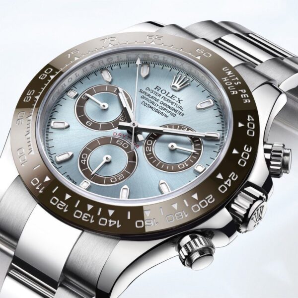 Rolex Daytona Cosmograph Stainless Steel Sky Blue Dial Japanese Master Quality Mens Watch - Image 2