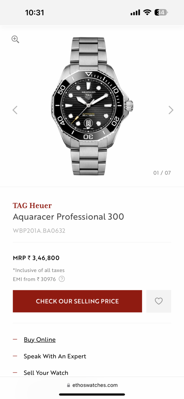 TAG Heuer Carerra AQUARACER Black Dial Special Edition Re-Imagines Automatic Mens Watch - Image 2