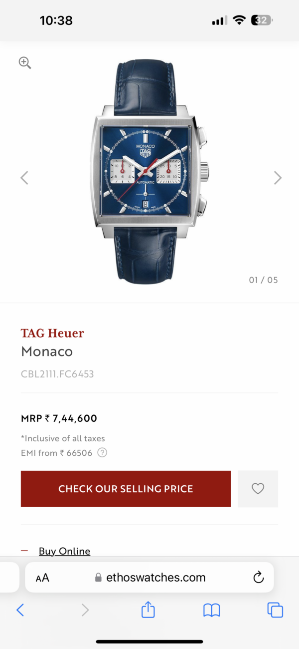 TAG Heuer Carerra Monaco Special Edition Re-Imagines Japanese Quartz Mens Watch - Image 2