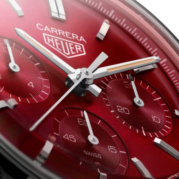 Tag Heuer Grand Carrera Red Dial & Black Leather Strap Japanese Master Quality Men’s Watch - Image 5