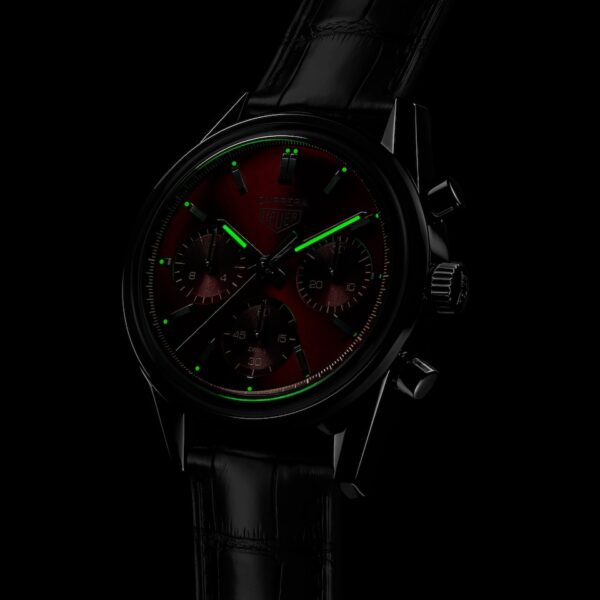 Tag Heuer Grand Carrera Red Dial & Black Leather Strap Japanese Master Quality Men’s Watch - Image 6