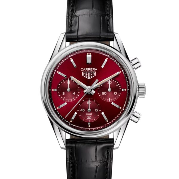 Tag Heuer Grand Carrera Red Dial & Black Leather Strap Japanese Master Quality Men’s Watch - Image 3