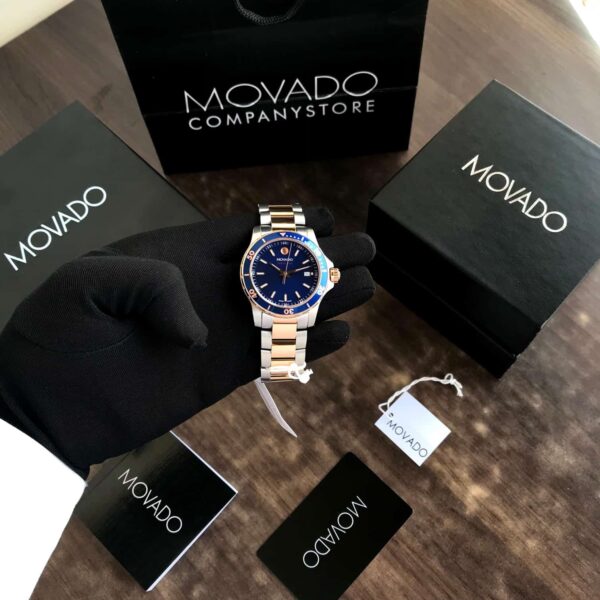 MOVADO Series 800 Two Tone Blue Dial 
Analog Stainless Steel Mens Watch - Image 10