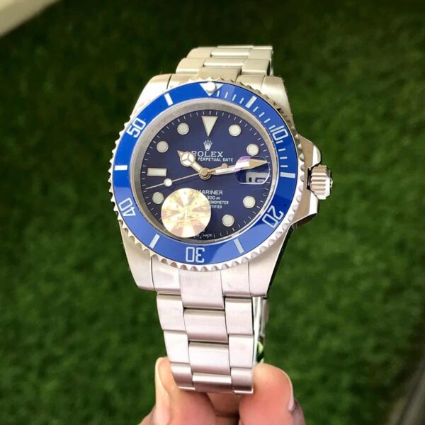 Rolex Submariner Silver Tone Blue Dial Japanese Master Quality Automatic Men’s Watch - Image 3