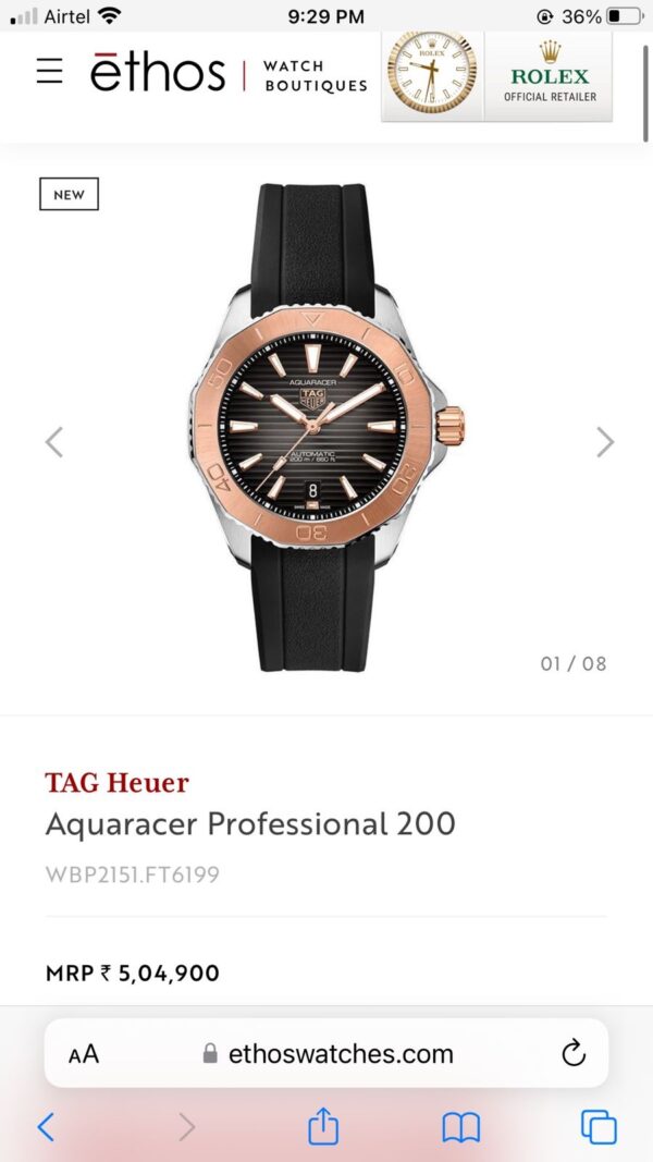 TAG Heuer Aquaracer Professional 200 Calibre Automatic Men’s Watch - Image 2