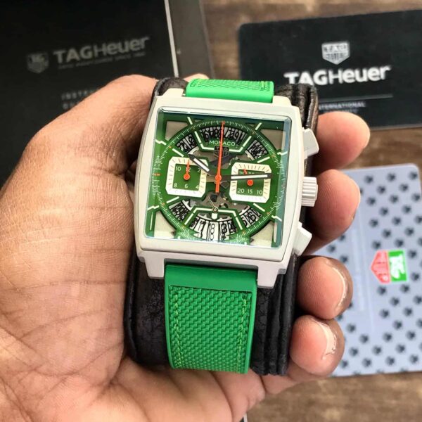 Tag Heuer Monaco Chronographs Japanese Quality Green Edition Mens Watch