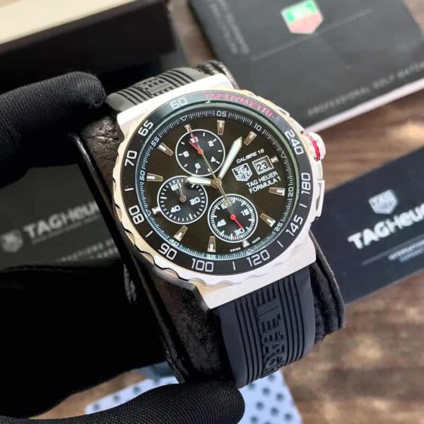 TAG Heuer Formula 1 Men’s 43mm Stainless Steel Quartz Chronograph Black Fiber Strap Master Quality Watch - Image 3