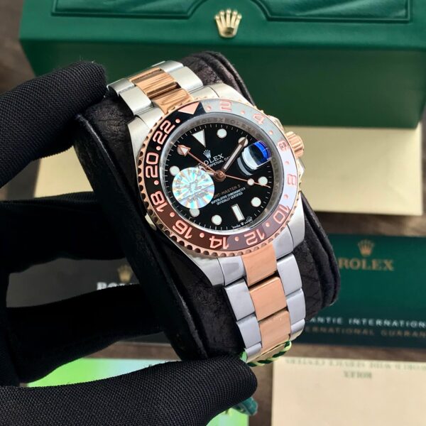 Rolex GMT Master || Two Tone Black Dial Japanese Automatic Mens Watch - Image 6