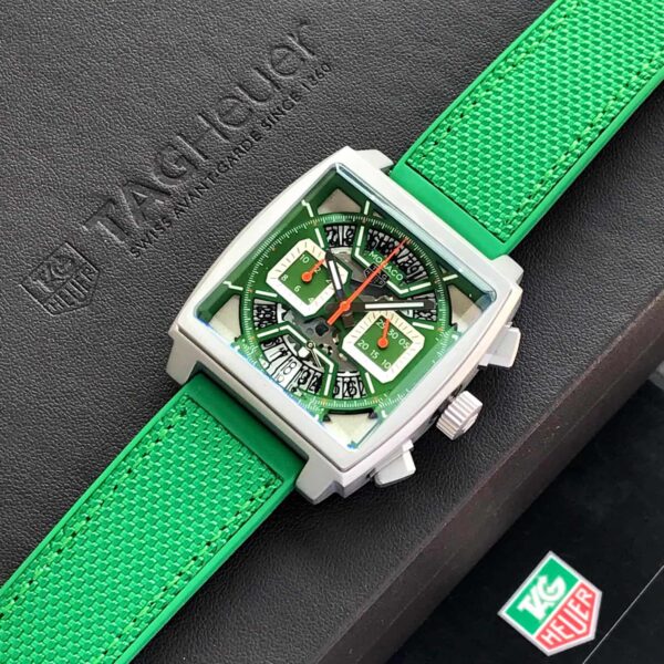 Tag Heuer Monaco Chronographs Japanese Quality Green Edition Mens Watch - Image 2