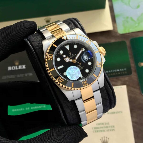 Rolex Submariner Two Tone Black Dail Japanese Automatic Mens Watch - Image 3