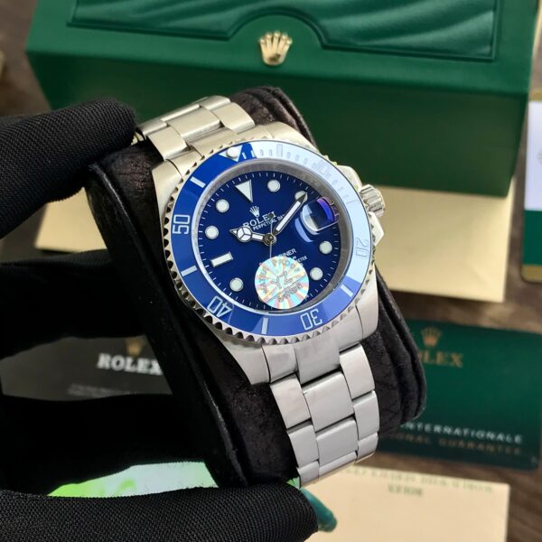 Rolex Submariner Silver Tone Blue Dial Japanese Master Quality Automatic Men’s Watch - Image 4