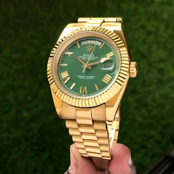 Rolex Day Date Gold Green Dial 40mm Japanese Automatic Mens Watch - Image 3