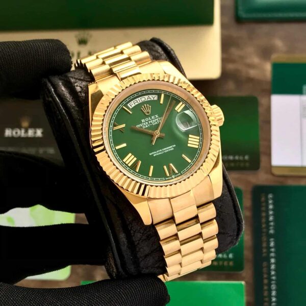 Rolex Day Date Gold Green Dial 40mm Japanese Automatic Mens Watch - Image 5